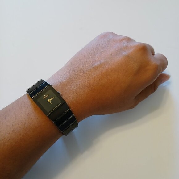 Movado Women's Black Tank Swiss Quartz Watch Water Resistant 84.C1.310.2A - Picture 4 of 16